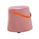thumbnail image 4 of Reposapiés Otomano Redondo Portátil, Marco de Madera Maciza con Asa, Banco de Zapatos de Cambio Resistente Multifuncional de 10,6 Pulgadas de Alto Par Rosa Macarena Otomana redonda, 4 of 8