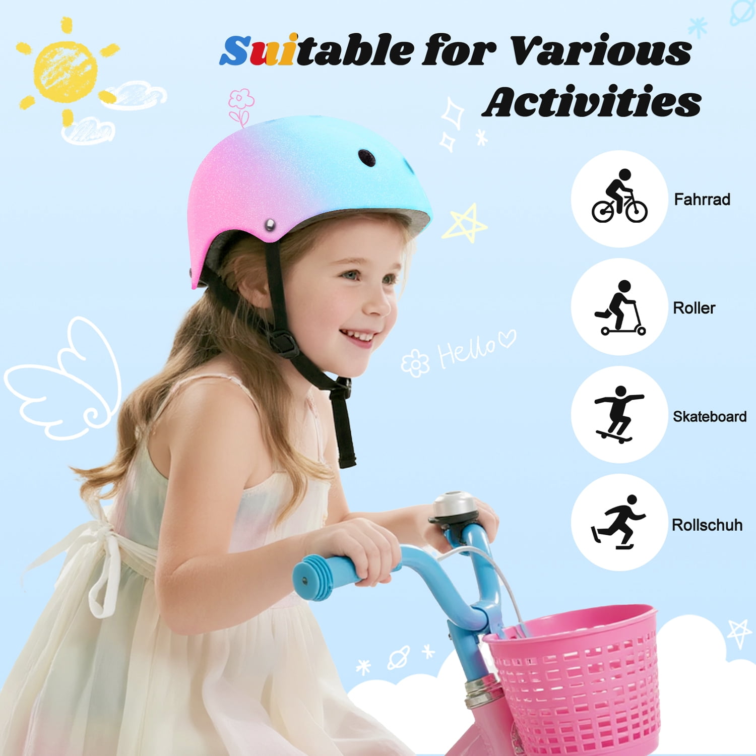 BOSONER Kids/Youth Bike Helmet, Lightweight Multi-Sport Adjustable Helmets for Bicycle Skateboard Scooter Skate Cycling
