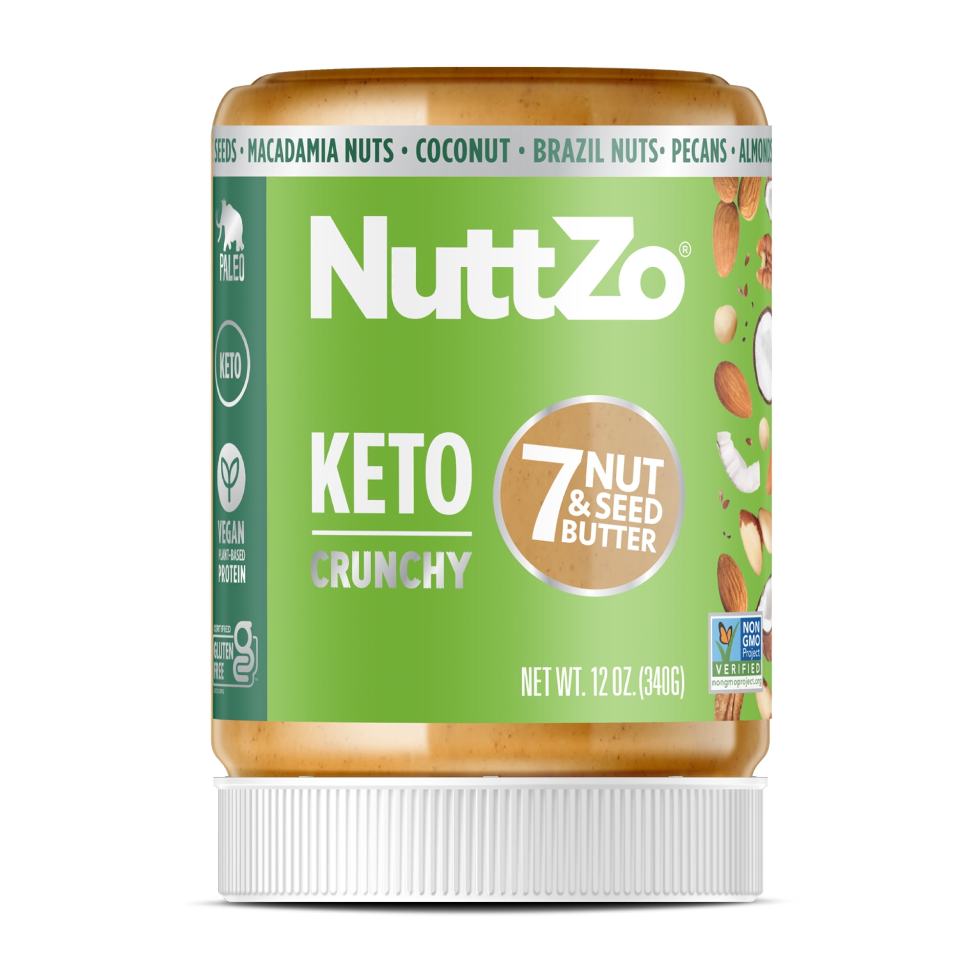 NuttZo Gluten-Free Crunchy 7 Nuts and Seeds Keto Butter, 12 oz