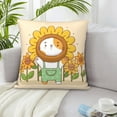 thumbnail image 6 of ZICANCN Cute Love Cat Flower Throw Pillow Covers, Bed Couch Sofa Knit Decorative Pillow Covers for Living Room Farmhouse, 12"x12", 6 of 8