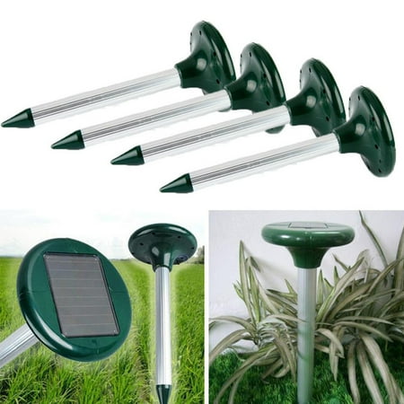 Walfront 4 Packs Ultrasonic Solar Pest Repeller Electronic ...