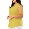 thumbnail image 2 of Women's Plus Size Sleeveless Office Button Down Tank Top, 2 of 7