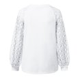 thumbnail image 5 of Pompotops Mode Femme Col en V Creux Manches Longues T-Shirt Automne Blouse Unie, 5 of 5