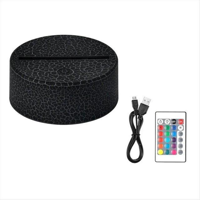 Base de Luz 3D Que de Color Luz Base Interfaz USB Base de Pantalla de Luz LED Luz Base de Plástico,B