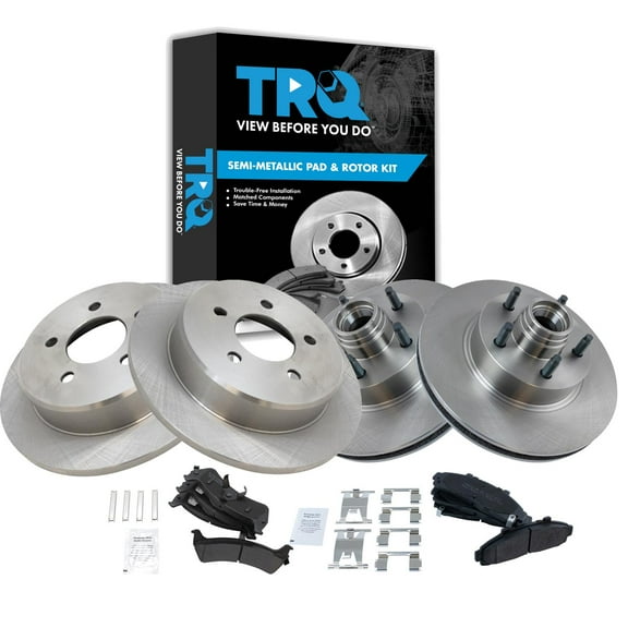 TRQ Front and Rear Brake Pad & Rotor Kit Brake Pads Brake Rotor Semi-Metallic Fits Select 1995-2001 Ford Explorer 1998-2002 Ranger 1997-2001 Mercury Mountaineer