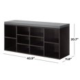 thumbnail image 7 of YRLLENSDAN Entryway Bench with Shoe Storage Shoe Bench with Cushion Shoe Storage Bench Shoe Cubby for Entryway Cube Storage Bench Shoe Organizer Bench 41*12 inch,Black, 7 of 7