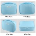 thumbnail image 4 of Unique Bargains 1 Pcs Makeup Bag Cosmetic Travel Bag Case Large Makeup Bag Make Up Brush Organizer Bag for Women Blue, 4 of 6