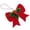 Red2, variant on Elegant Fabric Bow Hanging Ornament With Drop Charms Indoor Xmas Home Party Tree Decor