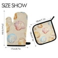 thumbnail image 2 of Yayeee Oven Mitts and Pot Holder Set of 2 Heat Resistant Kitchen Gloves Baking Hot Pad, Watercolor Seashell, 2 of 5