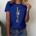 thumbnail image 2 of Penkiiy T-Shirt Musulman Ramadan pour Femmes T-Shirts Graphiques Mignons pour Femmes Col Rond Manches Courtes Imprimé Lune T-Shirt Décontracté 3TG Bleu, 2 of 6