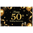 thumbnail image 6 of LUUFILx Golden Anniversary Backdrop Balloon Celebration Party 50th Decoration Photography Background Banner Supplies Celebration Milestone Event Decor, 6 of 9