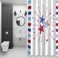 thumbnail image 4 of Independence Day Stars Shower Curtain for Bathroom Decor, Modern Abstract Red Blue Stripes Stars Waterproof Fabric Shower Curtain, 72"x84" Set with 12 Hooks, 4 of 9