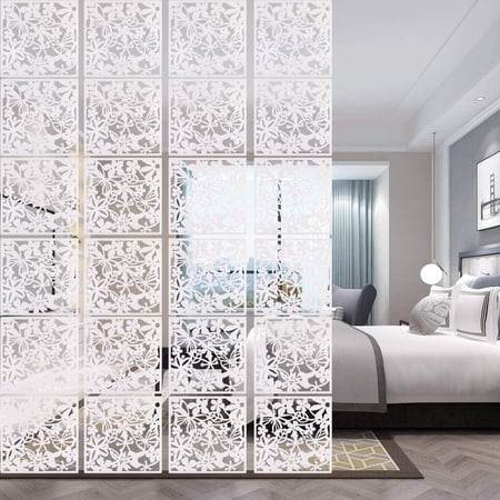 ANMINY 24 pcs Hanging Room Divider 15" x 15" PVC Screen Panels Living Room Bedroom Office Art, 0.7" Thick