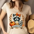 thumbnail image 4 of Graphic T-Shirt Just a Girl Who Loves Pumpkin Spice Raccoon Print for Women, Black, Size S, 4 of 6