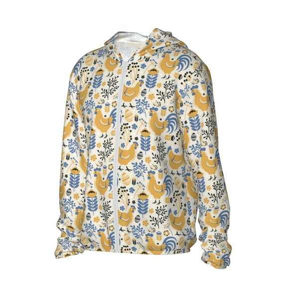 Picia Funny Chicken Women's Men's UPF 50  Sun Protection Hoodie Shirt Long Sleeve SPF Fishing Outdoor UV Hiking Lightweight Shirts-Small