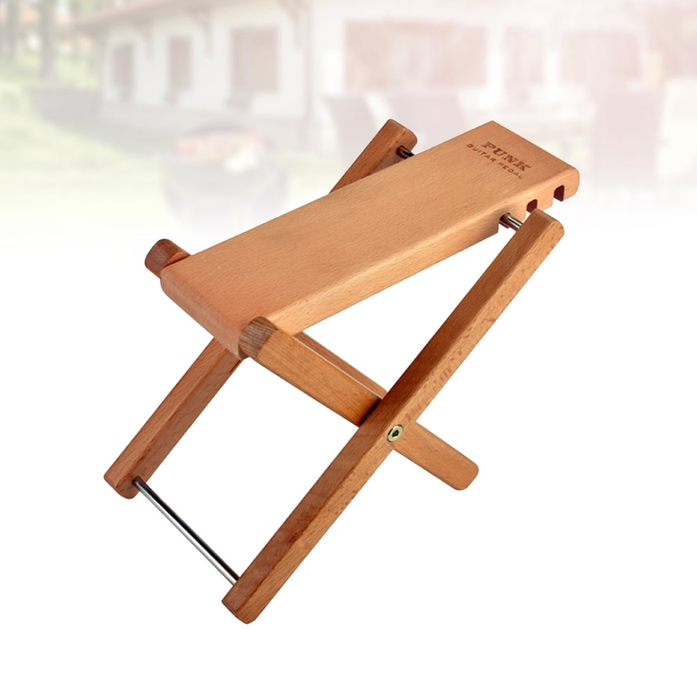 WHAMVOX Guitar Footstool Bamboo Wood Color Guitar Accessories 1Set 10.6x5.1x0.8in