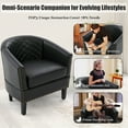 thumbnail image 2 of Villeston PU Leather Barrel Club Chair with Nailheads Armchair for Living Room, Bedroom, Waiting Room - Black, 2 of 6