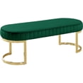 thumbnail image 1 of Meridian Furniture Lemar Contemporary Velvet Bench in Green, 1 of 4
