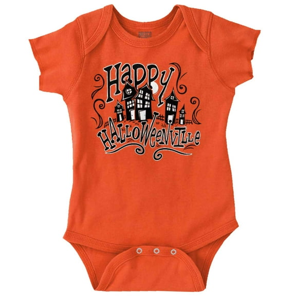 Happy Halloween Ville Haunted Houses Bodysuit Jumper Girls Infant Baby Brisco Brands 12M
