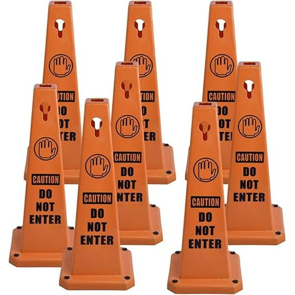 BESEA 8 Pack No Parking Cone Green Caution 4 Sided No Parking Cone Reserved Parking