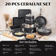 thumbnail image 3 of Granitestone 20 Pc Pots and Pans Set Non Stick, Pots and Pans Ceramic Cookware Set with Square Pan, Pot and Pan Set with Bakeware/Utensils, Non Stick Pots and Pan Set, Oven/Dishwasher Safe, Black, 3 of 10