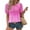 Hot Pink, variant on Shirts for Women Crew Neck Shirts Short Sleeve Summer Tops Hot Pink XL