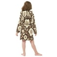 thumbnail image 7 of FORMRS Niños Bathrobe Unisex Hooded Robe Soft Plush Pajamas Sleepwear, Size 2-3T, Brown Floral, 7 of 7