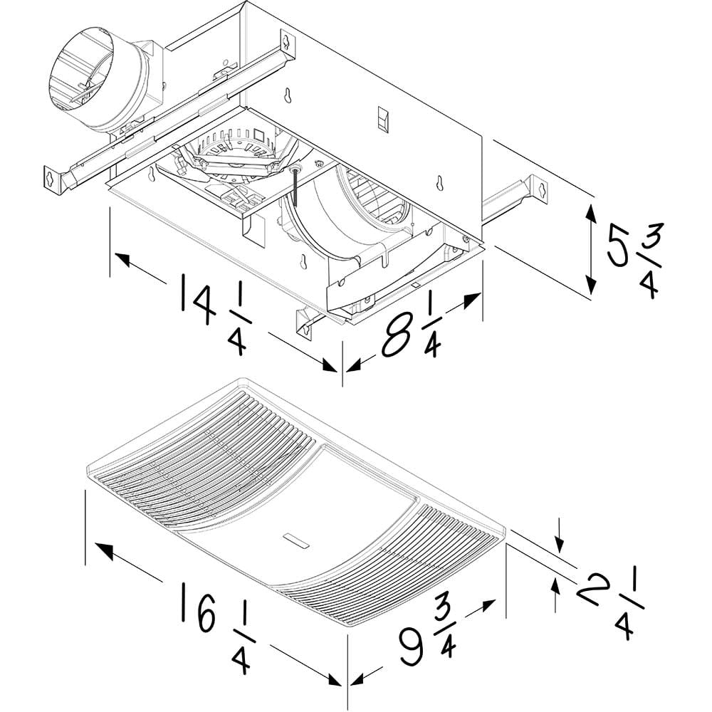 Broan Nutone BHF80 80 CFM PowerHeat 1.5 Sones Heater Exhaust Fan