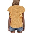 thumbnail image 4 of Hanerdun Womens Floral Blouses Shirts Ruffle Short Sleeve V-Neck Casual Tunic Tops Orange 2XL, 4 of 5
