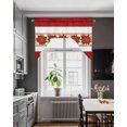 thumbnail image 3 of Red Poinsettia Christmas Swag Valances for Windows, Small Curtains Drapes, Xmas Botanical Winter Floral Kitchen Window Curtains Over Sink Window Treatment Valance for Bedroom/Bathroom 56"x36", 3 of 5