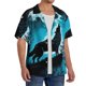 thumbnail image 2 of Fotbe Blue Full Moon Wolf Camisa Estampada de Manga Corta para Hombre, Casual de Verano, Estilo Playero, Sin Arrugas-Small, 2 of 5