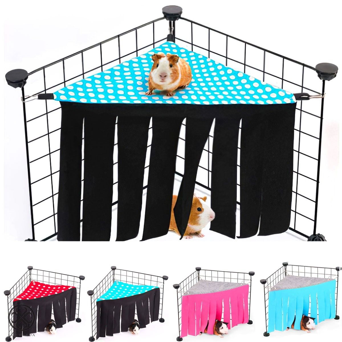 Luxtrada Hideout for Guinea Pigs, Corner Fleece Forest Hideaway Pet ...