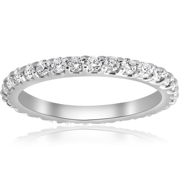 1ct Diamond Eternity Ring 14K White Gold Womens Stackable Wedding Band