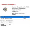 thumbnail image 2 of Alternator - Compatible with 2007 GMC Sierra 1500 HD Classic 6.0L V8, 2 of 2