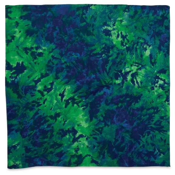 Carolina Tie Dye Bandana - Blue and Green, 22" x 22"