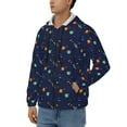 thumbnail image 3 of Wukai Space Galaxy Print Men's Zip-Up Hoodie,Fleece Full-Zip Hoodie for Men, Hooded Sweatshirt-Small, 3 of 5