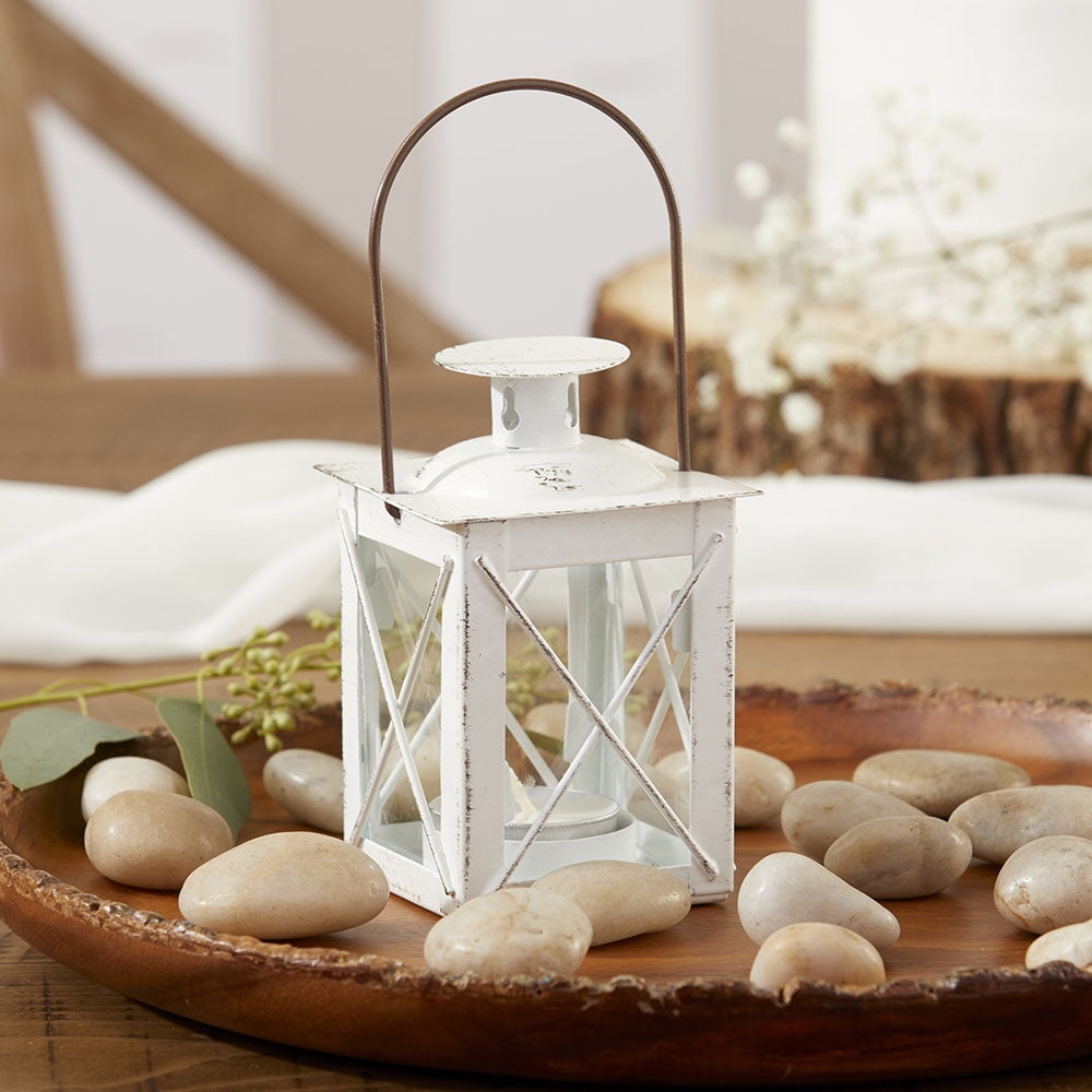 Mini White Hanging Lantern Tea Light Holders - Beaucoup Wedding Favors, Gifts, Supplies & More