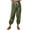 Army Green3, variant on Diufon Womens Cotton Linen Pants Elastic Waist Drawstring Pants Printed Pants with Pockets