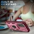 thumbnail image 5 of Compatible with Samsung Galaxy A35 with Sliding Cover Lens Protection & Kickstand, Built-in 360° Rotate Ring Stand Magnetic Card Slot Hybrid Cover Case for Samsung Galaxy A35, Pink+Red, 5 of 10
