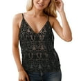 thumbnail image 5 of Sequin Beaded Camisole Slim Fit Layering Tank Top Cropped Sleeveless Shirt,Black,XL, 5 of 5