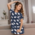 thumbnail image 3 of Disketp Cute Sheep 1 para Camisón Corto de Manga Corta para Mujeres, Camisón Cómodo con Escote Redondo, Bonito y Confortable, 3 of 6