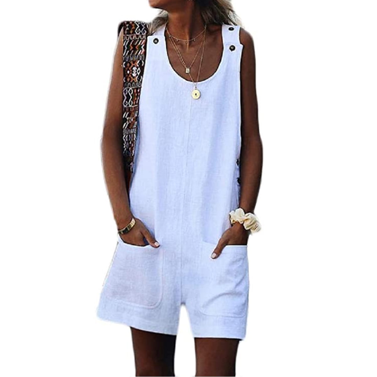 linen dungarees shorts