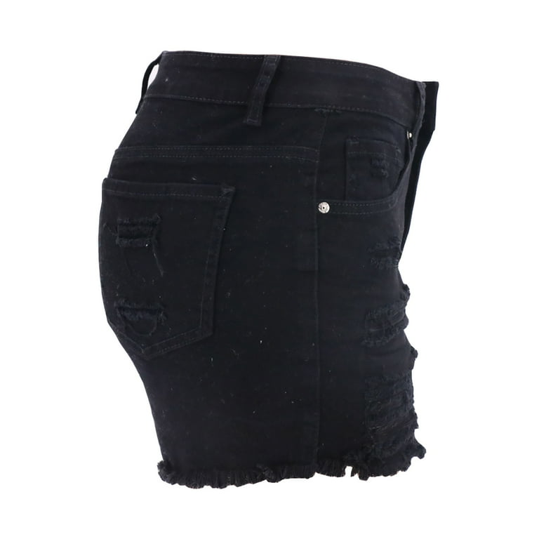 Ladies black 2025 denim shorts