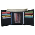 thumbnail image 3 of Genuine Leather Slim Trifold Wallet For Men With ID Window RFID Blocking USA, 3 of 25