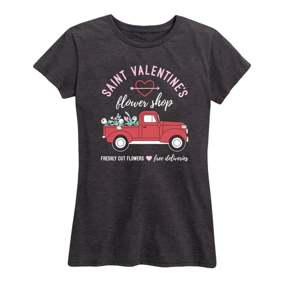Instant Message - Valentine's Flower Truck - Women's Short Sleeve Graphic T-Shirt