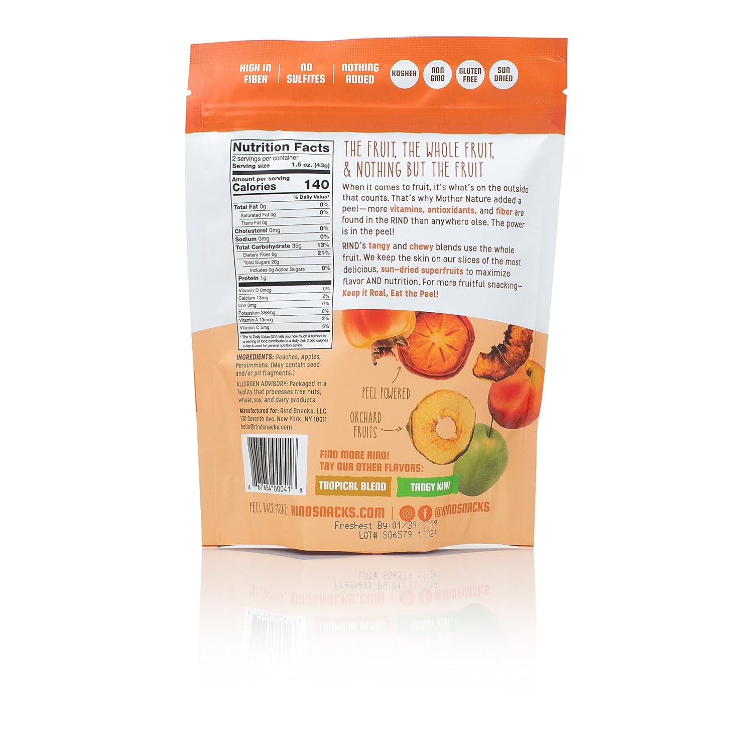 Rind Snacks - Dried Fruit Blend Orchard - Case of 12 - 3 OZ