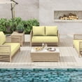 thumbnail image 4 of Snubbull Outdoor 46" x 26" x 5" Loveseat Cushion Set, Water repellent, Fade Resistant, Cushion Set for Couch, Bench, and Swing, LIght Yellow, 4 of 6
