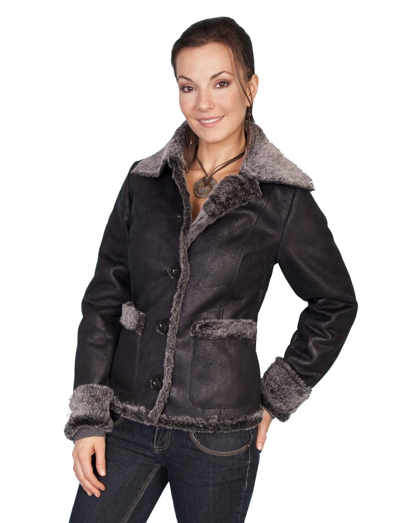 Scully Western Jacket Womens Long Sleeve Very Soft Faux Fur 8032 ...