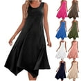 thumbnail image 1 of Sentmoon Robes pour Invitée de Mariage Mode Sans Manches Col Ras du Cou Robe de Cocktail Fête 2026 Été Couleur Unie Coupe Régulière Robe Décontractée pour Sortir et Fête m, 1 of 9