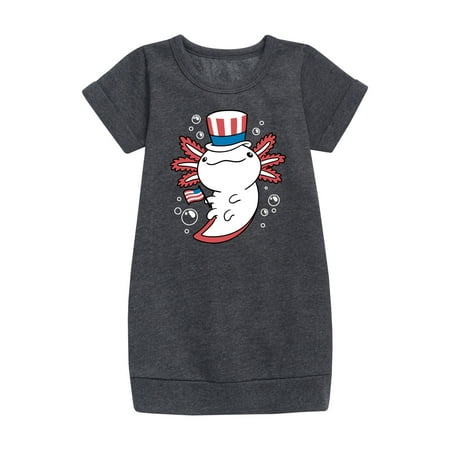 

Instant Message - 4th of July Americana - Uncle Axolotl - Toddler & Youth Girls Fleece Dress
